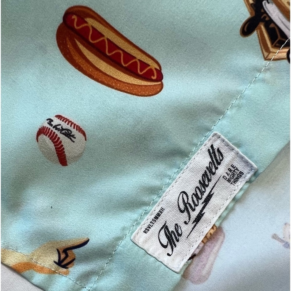 Sandlot Roosevelt Classic Button Down Baseball Theme Shirt - Picture 6 of 9